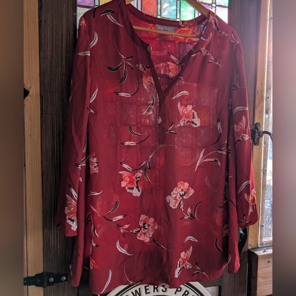 Daniel Rainn 3/4-sleeve Floral Blouse